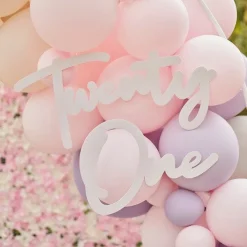 21 White Balloon Arch Sign<Party Delights