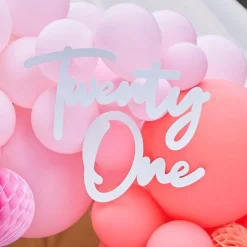 21 White Balloon Arch Sign<Party Delights