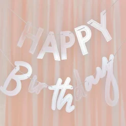 Acrylic Happy Bday Banner - 3M<Party Delights Clearance