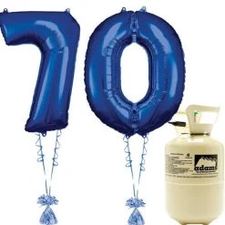 Age 70 Blue Foil Kit With Helium, Ribbon And Weights<Party Delights Best
