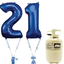 Age 21 Blue Foil Kit With Helium, Ribbon And Weights<Party Delights Outlet