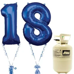 Age 18 Blue Foil Kit With Helium, Ribbon And Weights<Party Delights New