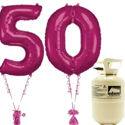 Age 50 Pink Foil Kit With Helium, Ribbon And Weights<Party Delights Best