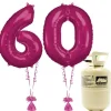 Age 60 Pink Foil Kit With Helium, Ribbon And Weights<Party Delights Outlet