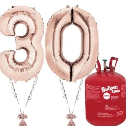 Age 30 Rose Gold Foil Kit With Helium, Ribbon And Weights<Party Delights