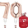 Age 70 Rose Gold Foil Kit With Helium, Ribbon And Weights<Party Delights Clearance