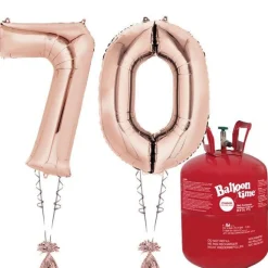 Age 70 Rose Gold Foil Kit With Helium, Ribbon And Weights<Party Delights Clearance