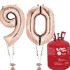 Age 90 Rose Gold Foil Kit With Helium, Ribbon And Weights<Party Delights