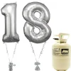 Age 18 Silver Foil Kit With Helium, Ribbon And Weights<Party Delights Best