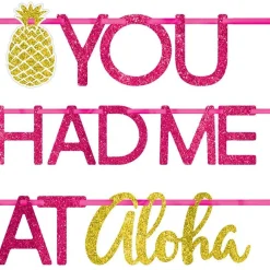 Aloha Summer Glitter Letter Banner - 3.65M<Party Delights Hot