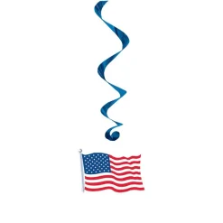 American Flag Hanging Swirl - 4Th July Decoration (5Pk)<Party Delights New