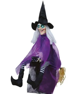 Party Delights Props<Animated Witch On A Broom - 90Cm