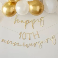 Anniversary Gold Customisable Bunting<Party Delights New