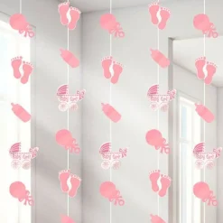 Baby Girl String Decoration (6Pk)<Party Delights Online