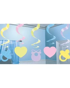 Baby Shower Hanging Swirl Decoration (5Pk)<Party Delights Hot