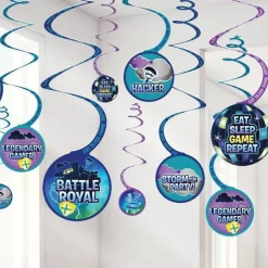 Battle Royal Hanging Swirl Decorations (12Pk)<Party Delights Sale