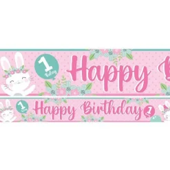 Birthday Bunny Paper Banners - 1M (3Pk)<Party Delights