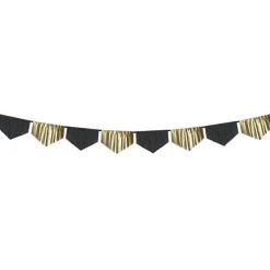 Black & Gold Scalloped Fringe Garland - 3M<Party Delights Sale