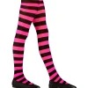 Party Delights Costume Accessories<Black & Pink Tights 4-6 Yrs