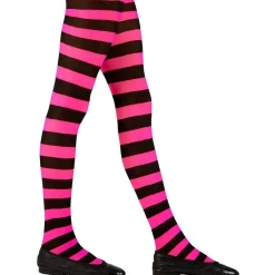Party Delights Costume Accessories<Black & Pink Tights 4-6 Yrs