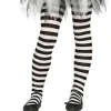 Party Delights Witches<Black & White Striped Tights - Child One Size