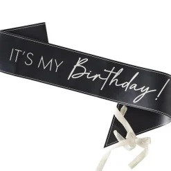 Black And Nude 'It's My Birthday' Sash<Party Delights Sale