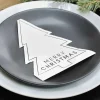 Party Delights Tableware<Black And White Merry Christmas Paper Napkins (16Pk)