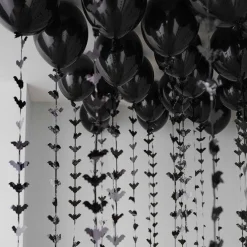 Party Delights Balloons<Black Balloon Ceiling Kit With Bat Tails