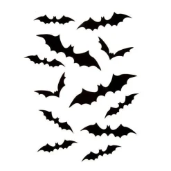 Party Delights Hanging Decorations<Black Bat Wall Cutouts 3D (12Pk)