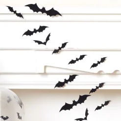 Party Delights Hanging Decorations<Black Bat Wall Cutouts 3D (12Pk)