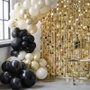 Black, Cream, Nude And Champagne Chrome Balloon Arch - 70 Balloons<Party Delights Discount