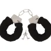 Black Furry Handcuffs<Party Delights Sale