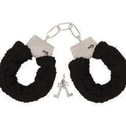 Black Furry Handcuffs<Party Delights Sale