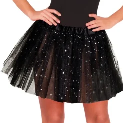 Party Delights Costume Accessories<Black Glitter Tutu - Adult One Size