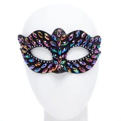 Black Masquerade Mask With Gems & Rhinestones<Party Delights Best