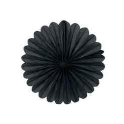 Black Mini Paper Fan Decorations - 15Cm (3Pk)<Party Delights Outlet
