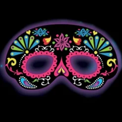 Party Delights Costume Accessories<Black Ornamental Glow Stick Mask - 19Cm