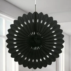 Black Paper Fan Decoration - 41Cm<Party Delights Sale