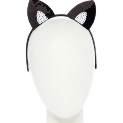 Black Sequin Cat Ears Headband<Party Delights Outlet