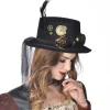 Party Delights Costume Accessories<Black Steampunk Top Hat With Goggles