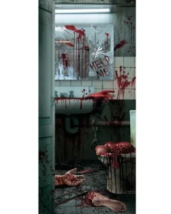 Party Delights Window & Door Decorations<Bloody Bathroom Door Scene