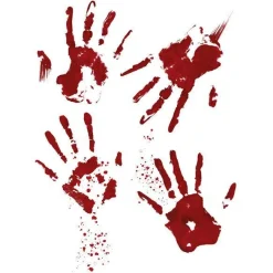 Party Delights Window & Door Decorations<Bloody Hand Window Stickers