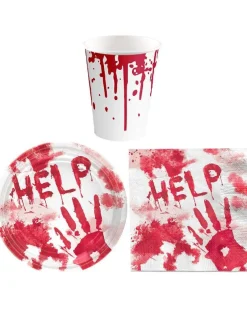 Party Delights Tableware<Bloody Handprint Value Party Kit For 8