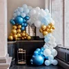 Blue & Gold Chrome Large Balloon Arch Diy Kit - 200 Balloons<Party Delights