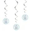 Blue Floral Elephant Hanging Swirl Decorations - 66Cm (3Pk)<Party Delights Best