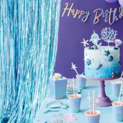 Blue Foil Curtain - 2.5M<Party Delights Sale