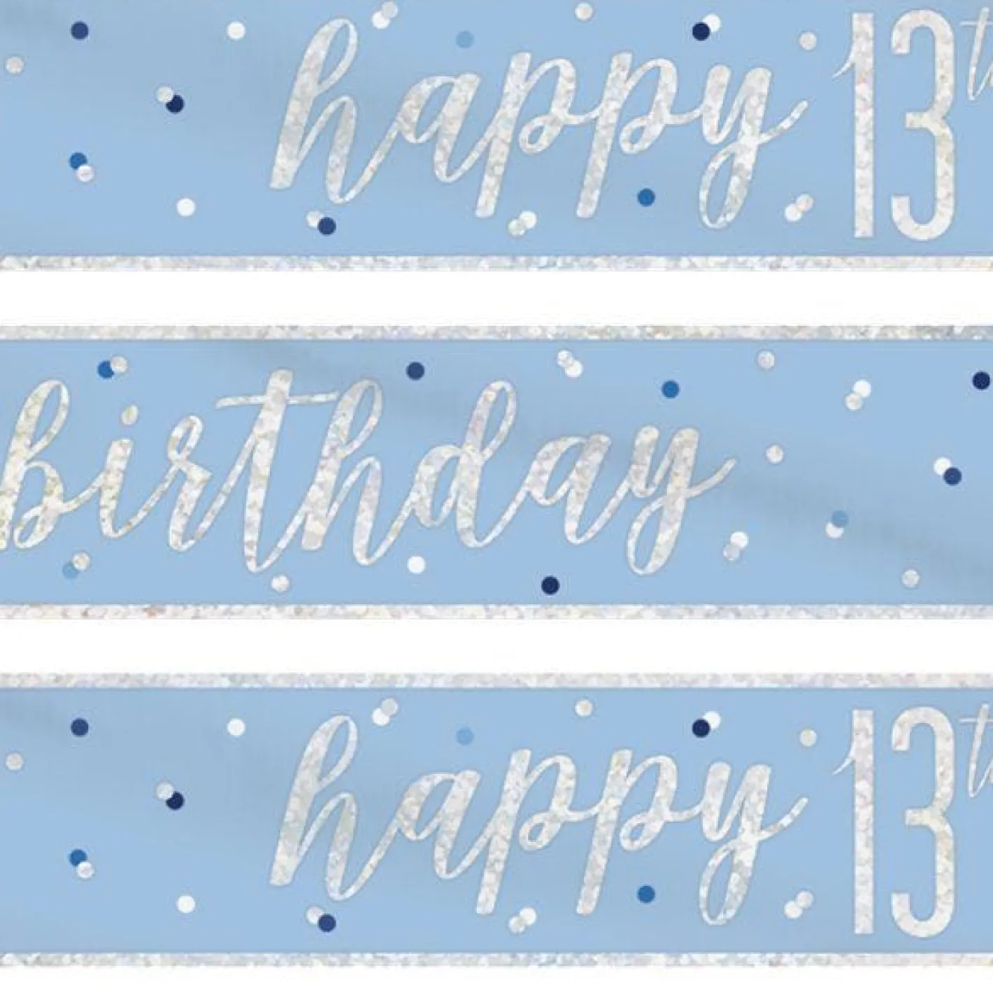 Blue 'Happy 13Th Birthday' Plastic Banner - 2.75M<Party Delights