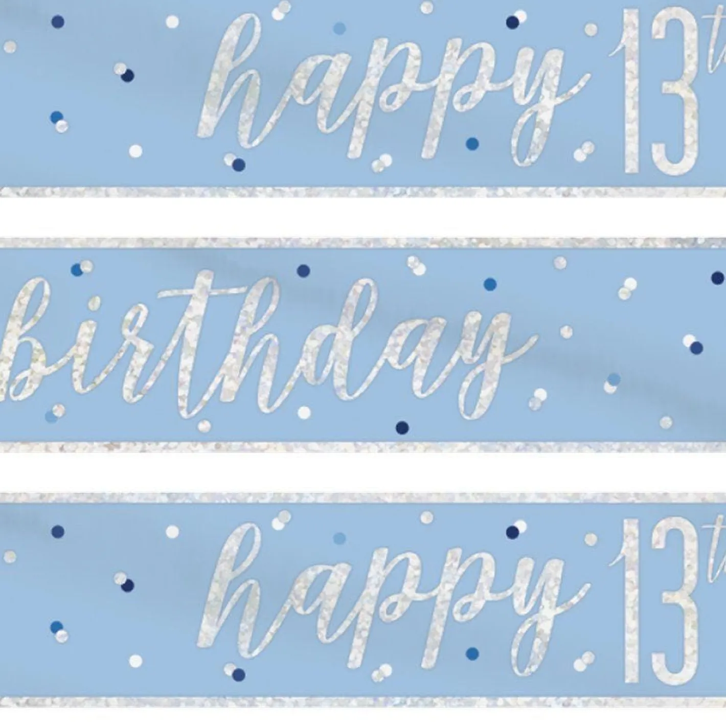 Blue 'Happy 13Th Birthday' Plastic Banner - 2.75M<Party Delights