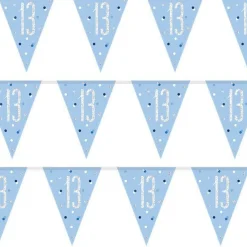 Blue Number 13 Plastic Bunting - 2.75M<Party Delights Sale