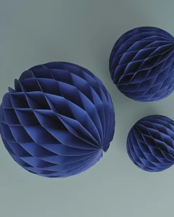 Party Delights Hanging Decorations<Blue Paper Honeycomb Hanging Decorations (3Pk)